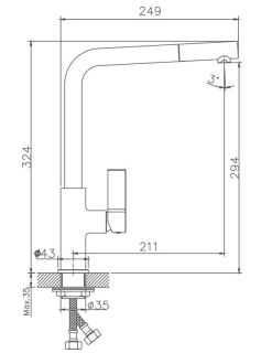 Смеситель для кухни Haiba HB70501-14 бежевый/хром